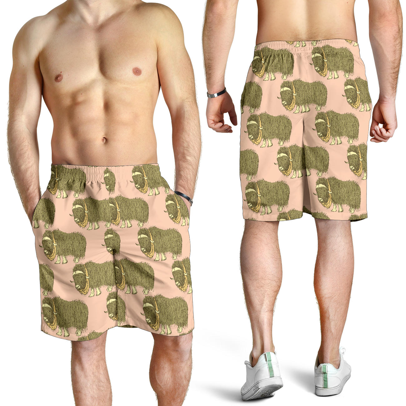 Yak Pattern Print Design 01 Mens Shorts