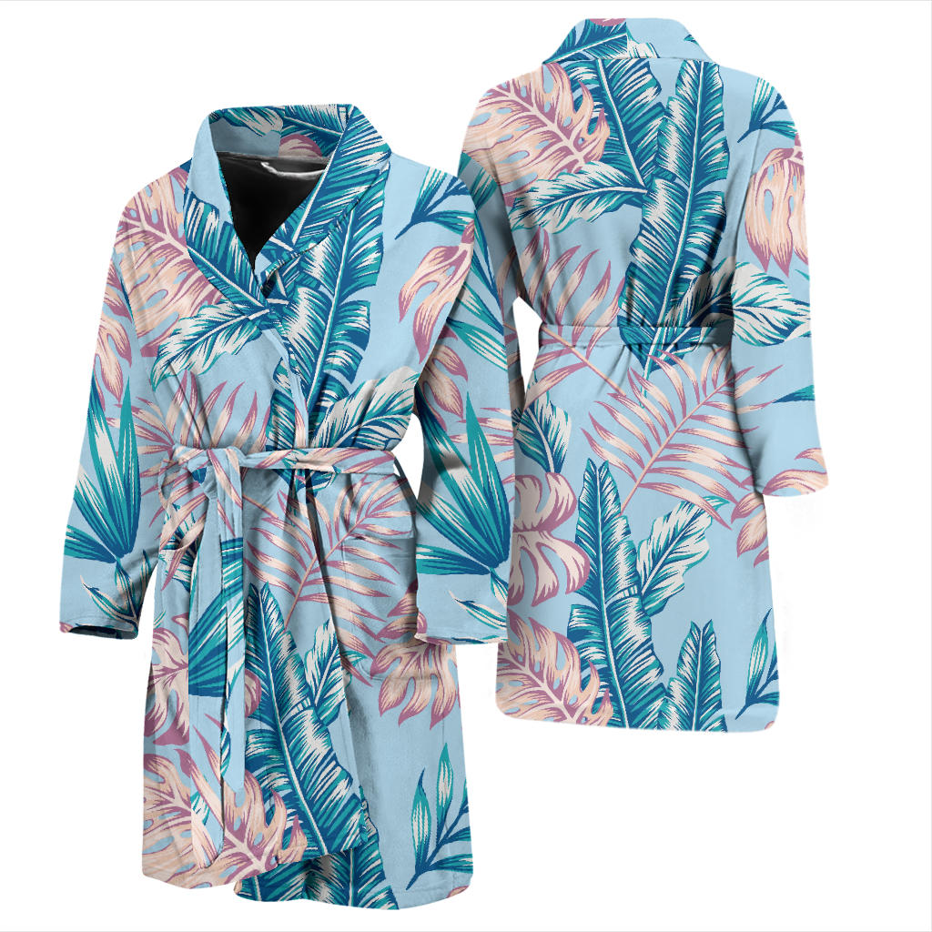 Tropical Flower Pattern Print Design TF01 Men Bathrobe