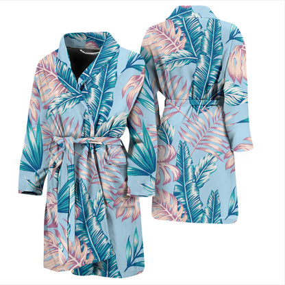 Tropical Flower Pattern Print Design TF01 Men Bathrobe