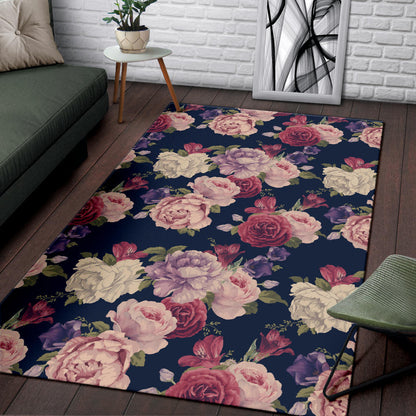 Peony Pattern Print Design PE03 Area Rugs