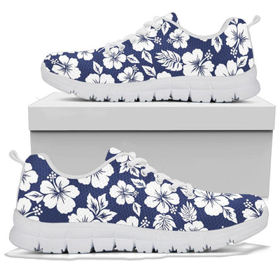 Hibiscus Pattern Print Design HB012 Sneakers White Bottom Shoes