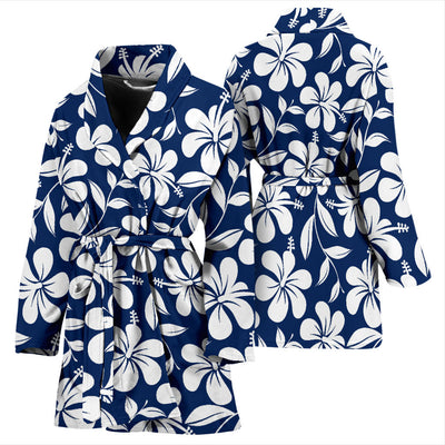 Hibiscus Pattern Print Design HB031 Women Bathrobe