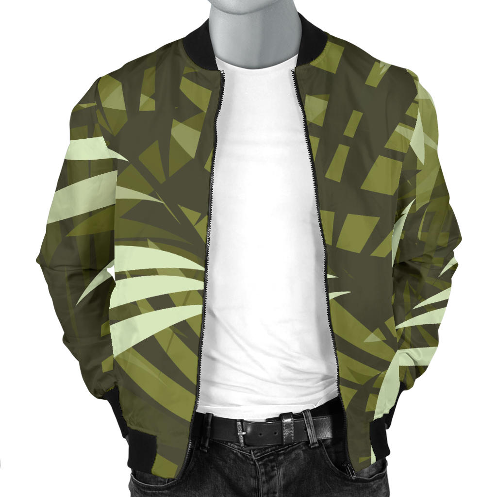 Palm Leaves Pattern Print Design PL05 Men Bomber Jacket