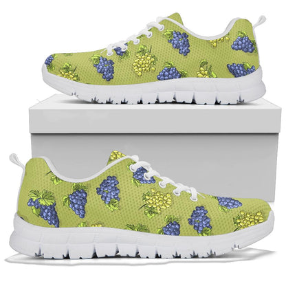 Grape Pattern Print Design GP08 Sneakers White Bottom Shoes