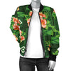 Hibiscus Pattern Print Design HB05 Women Bomber Jacket