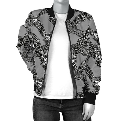 Bat Pattern Print Design 04 Women's Bomber Jacket