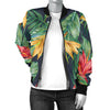 Bird Of Paradise Pattern Print Design BOP09 Women Bomber Jacket