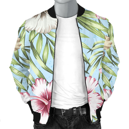 Tropical Flower Pattern Print Design TF05 Men Bomber Jacket