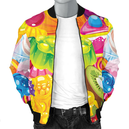 Candy Pattern Print Design CA01 Men Bomber Jacket