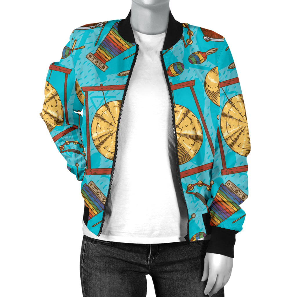 Percussion Pattern Print Design 03 Women's Bomber Jacket