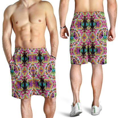 Peace Sign Pattern Print Design A03 Mens Shorts