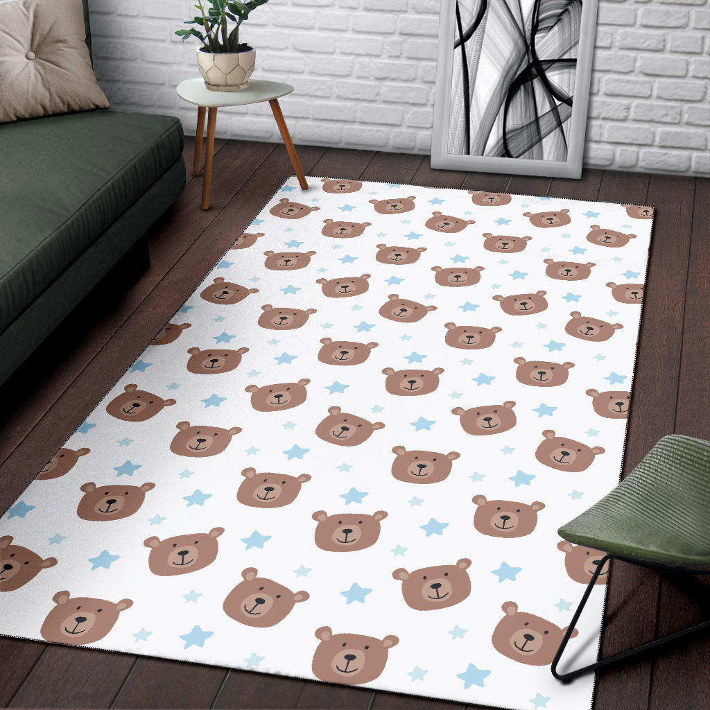Bear Pattern Print Design BE02 Area Rugs