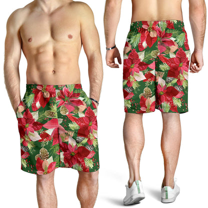 Poinsettia Pattern Print Design POT03 Mens Shorts