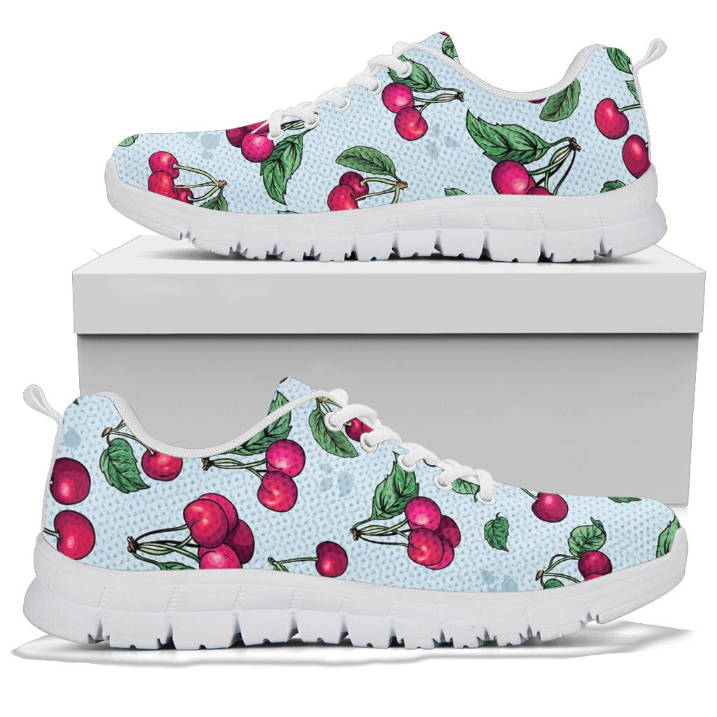 Cherry Pattern Print Design CH01 Sneakers White Bottom Shoes