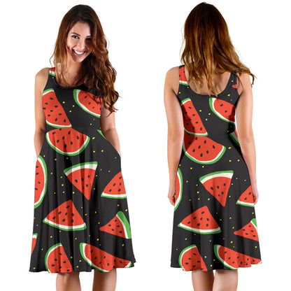 Watermelon Pattern Print Design WM09 Midi Dress