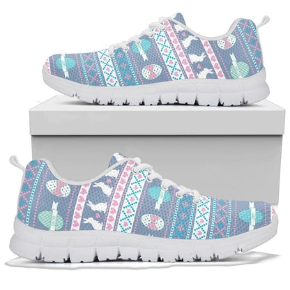 Easter Eggs Pattern Print Design RB013 Sneakers White Bottom Shoes