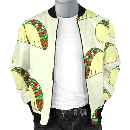 Taco Pattern Print Design TC05 Men Bomber Jacket