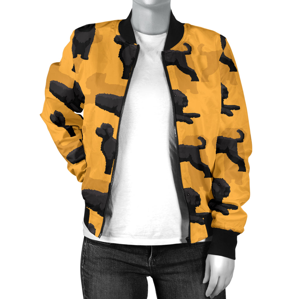 Bouviers des Flandres Pattern Print Design 01 Women's Bomber Jacket