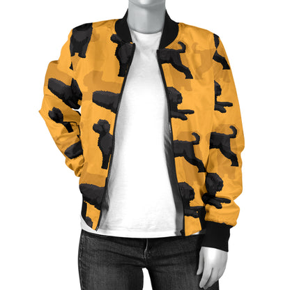 Bouviers des Flandres Pattern Print Design 01 Women's Bomber Jacket