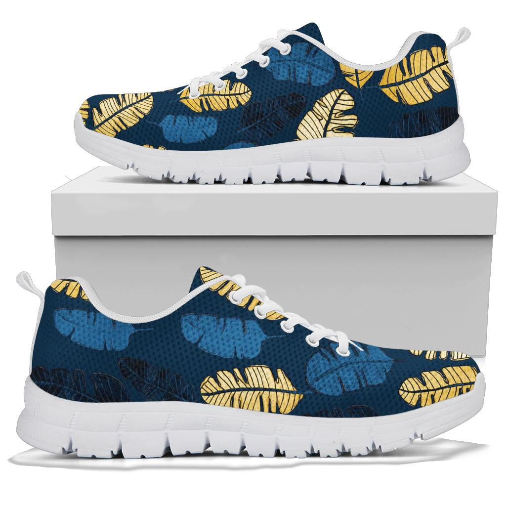 Banana Leaf Pattern Print Design BL09 Sneakers White Bottom Shoes