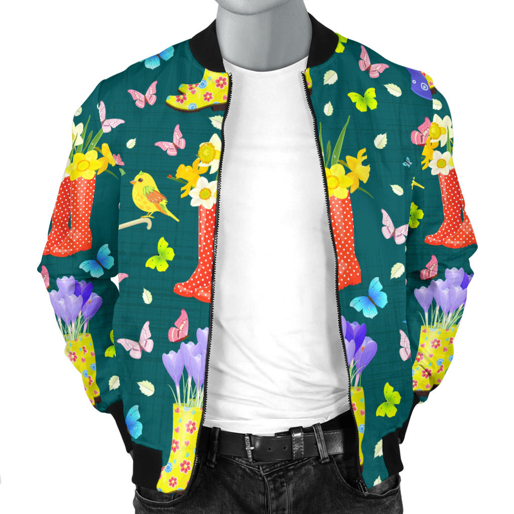 Gardening Pattern Print Design G08 Men Bomber Jacket