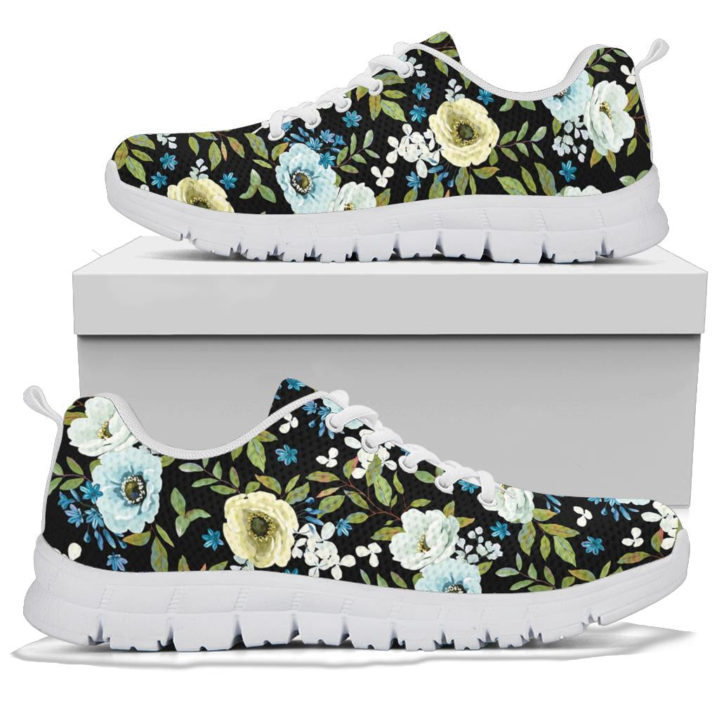 Anemone Pattern Print Design AM03 Sneakers White Bottom Shoes