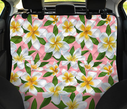 White Plumeria Pattern Print Design PM011 Rear Dog  Seat Cover