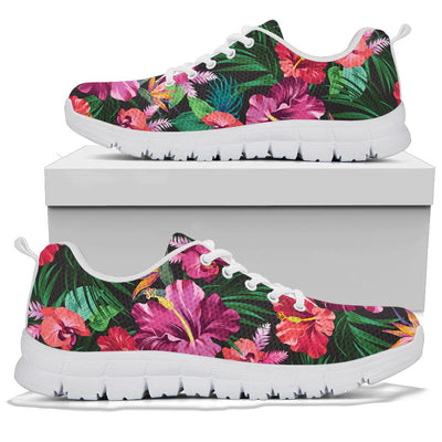 Hawaiian Flower Hibiscus tropical Sneakers White Bottom Shoes