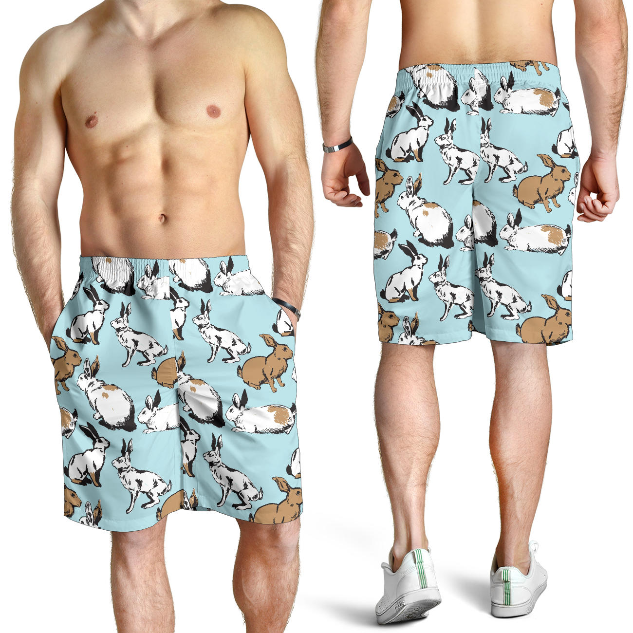 Rabbit Pattern Print Design RB018 Mens Shorts