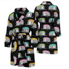 Camper Pattern Camping Themed No 2 Print Men Bathrobe