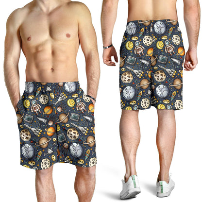 Space Pattern Print Mens Shorts