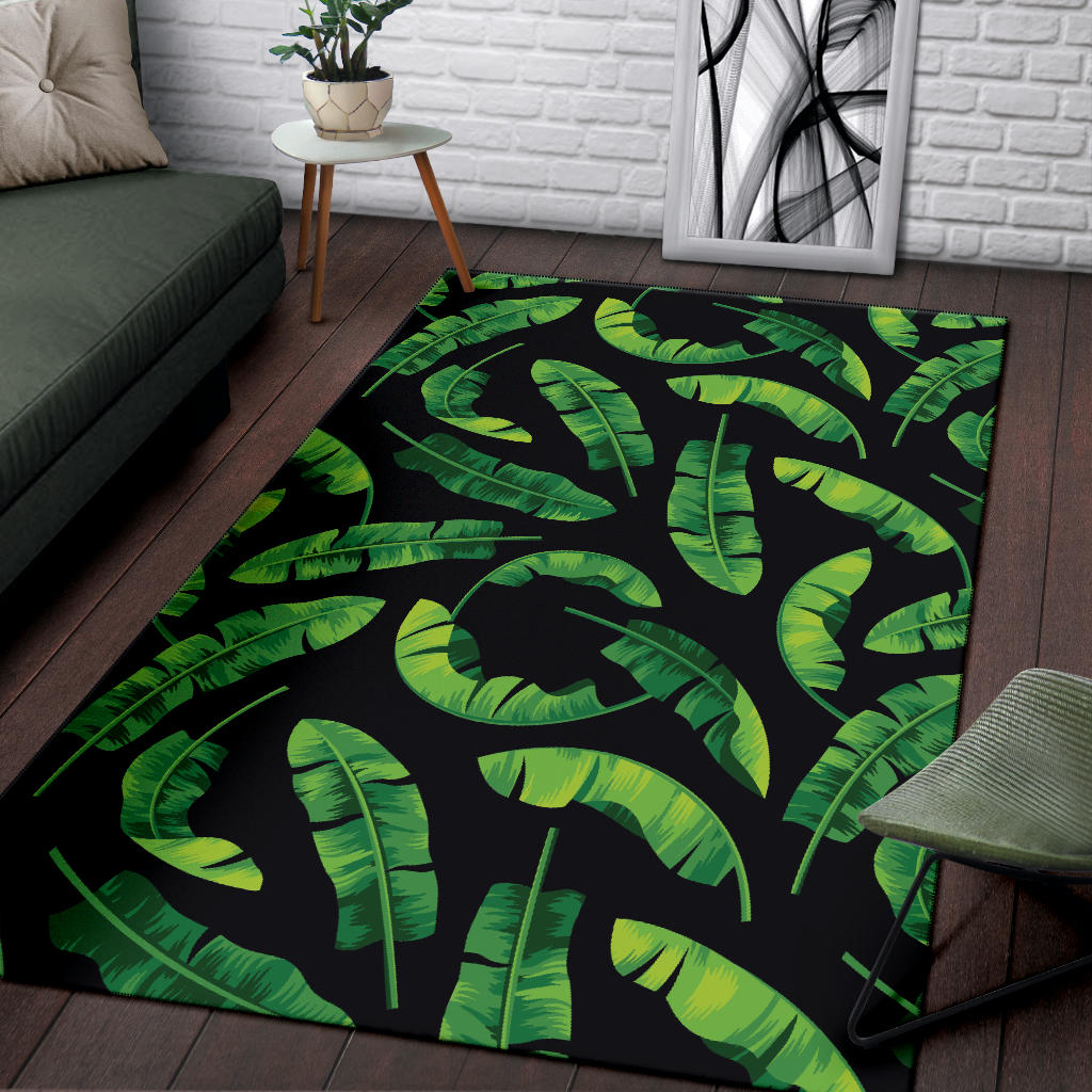 Banana Leaf Pattern Print Design BL02 Area Rugs