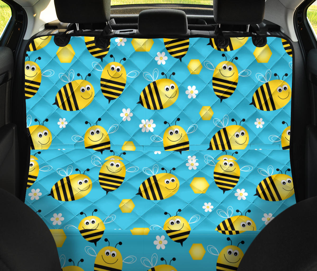 Bee Pattern Print Design BEE06 Rear Dog  Seat Cover