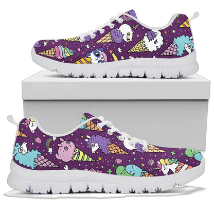 Ice Cream Pattern Print Design IC07 Sneakers White Bottom Shoes