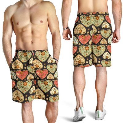 Heart Boho Pattern Print Design HE04 Mens Shorts