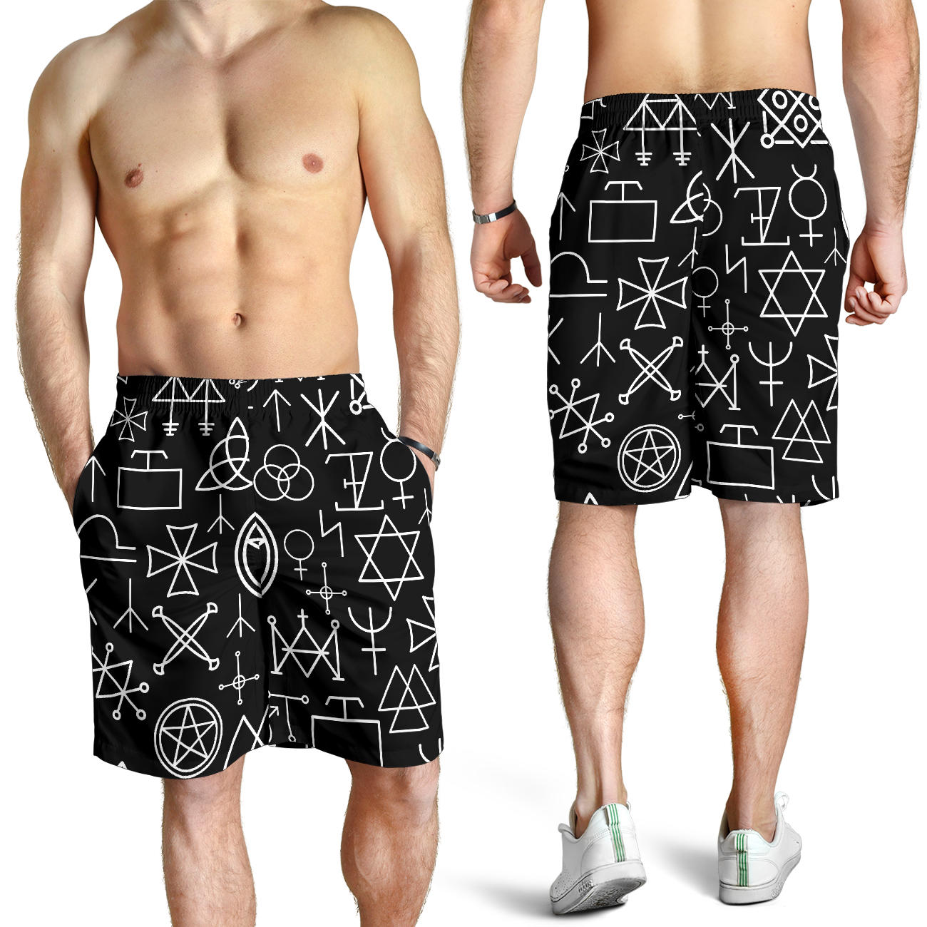 Pentagram Pattern Print Design A02 Mens Shorts