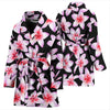 Pink Plumeria Pattern Print Design PM09 Women Bathrobe