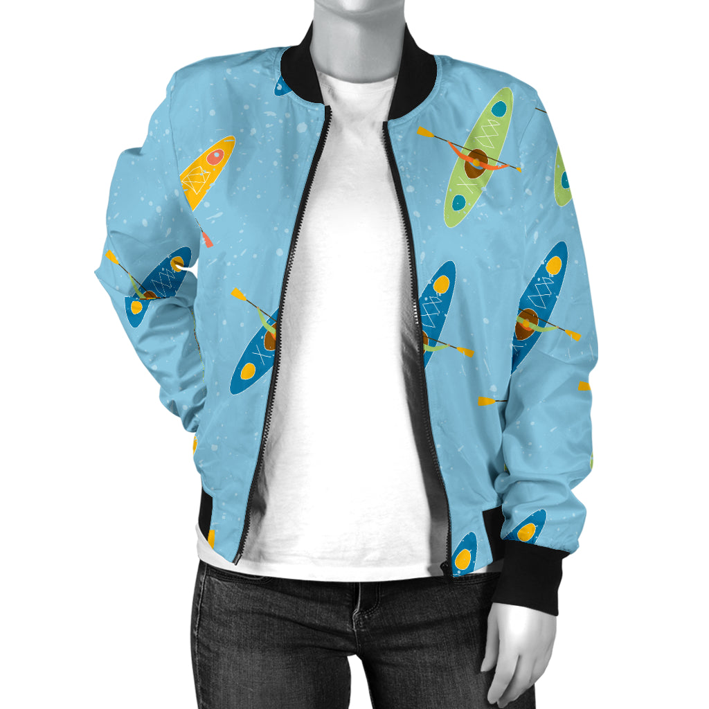 Kayak Pattern Print Design 04 Women's Bomber Jacket