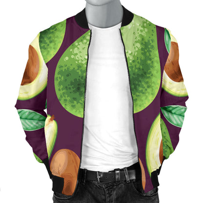 Avocado Pattern Print Design AC08 Men Bomber Jacket