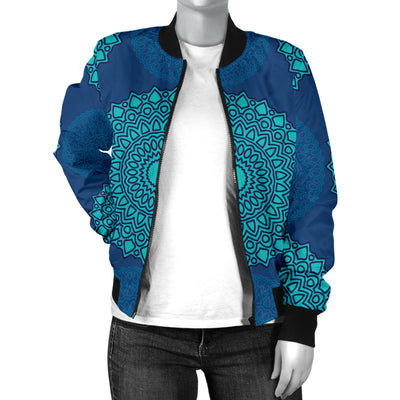 Medallion Pattern Print Design 04 Women's Bomber Jacket