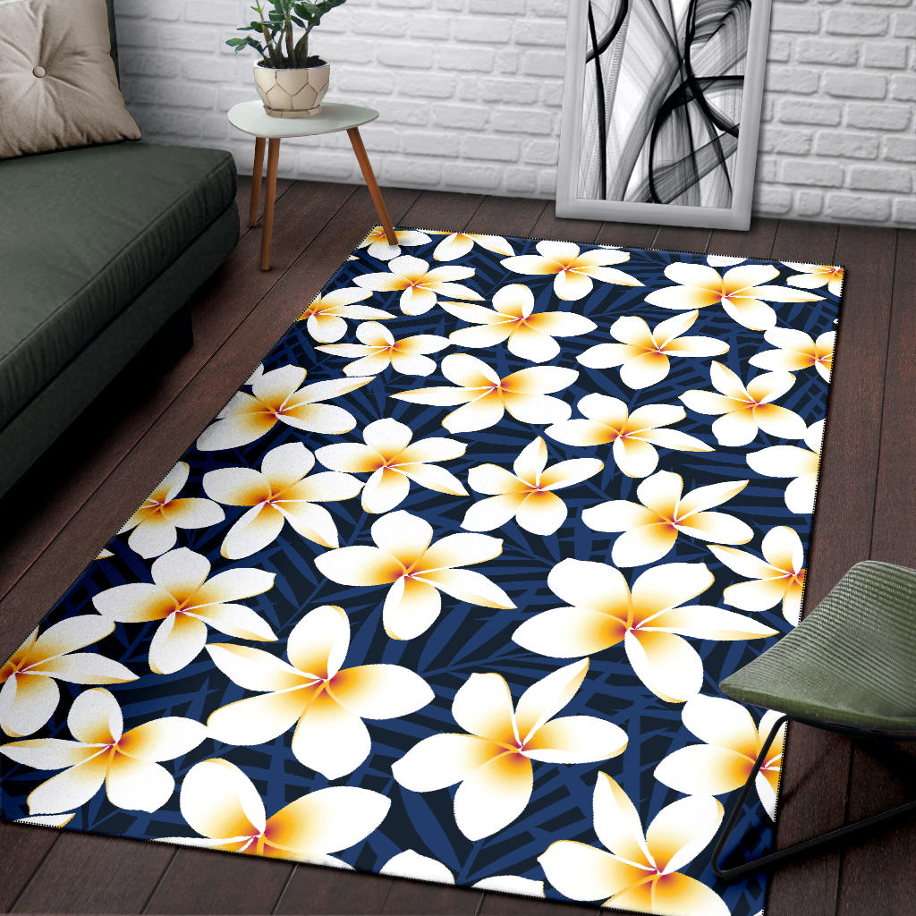 Plumeria Pattern Print Design PM026 Area Rugs
