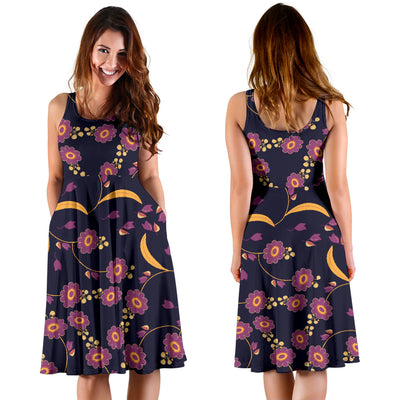 Anemone Pattern Print Design AM012 Midi Dress