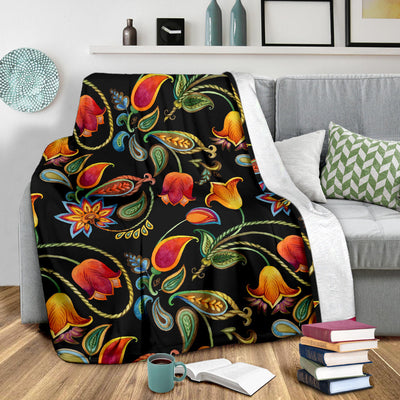 Tulip Boho Pattern Print Design TP09 Fleece Blanket