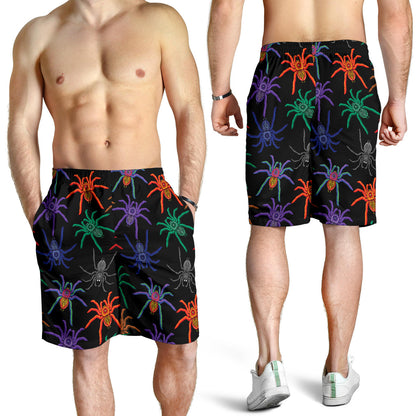 Tarantula Neon Color Pattern Print Design 03 Mens Shorts