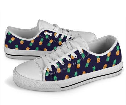 Pineapple Pattern White Bottom Low Top Shoes