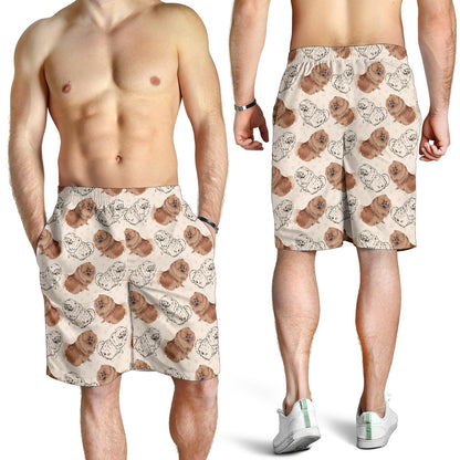 Pomeranians Pattern Print Design A01 Mens Shorts