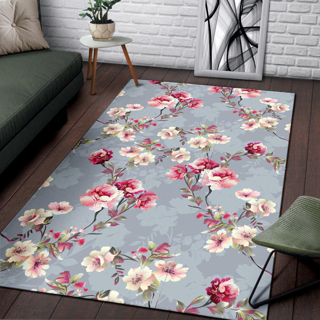 Summer Floral Pattern Print Design SF02 Area Rugs