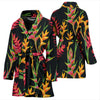 Heliconia Pattern Print Design HL01 Women Bathrobe