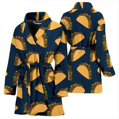 Taco Pattern Print Design TC04 Women Bathrobe