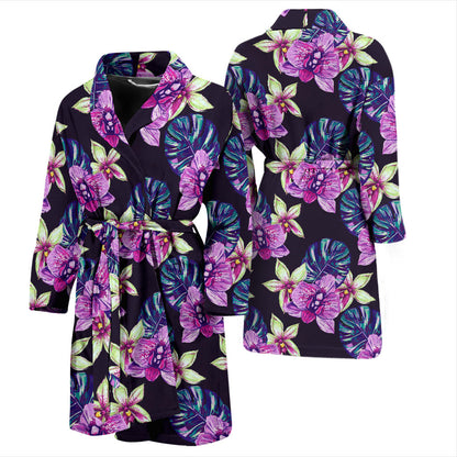 Orchid Pattern Print Design OR010 Men Bathrobe